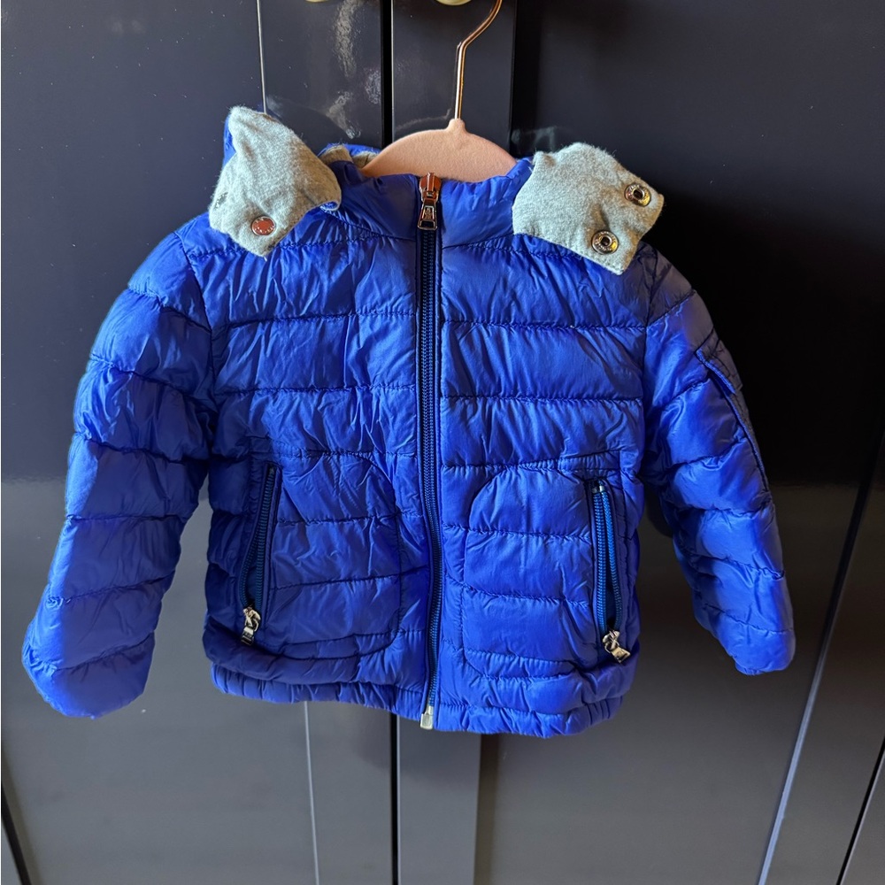 Moncler Boys Blue Puffer Jacket with Hood